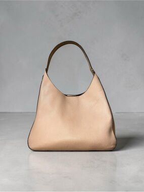 Kate Spade New York Pebbled Leather Shoulder Bag Zipper Pouch Insert Blush Beige